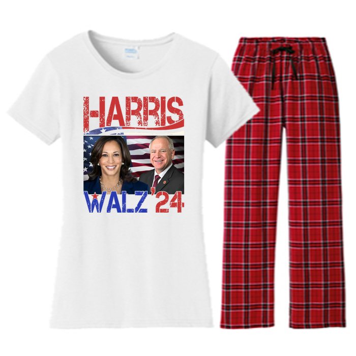 Kamala Harris Tim Walz 2024 Election Women's Flannel Pajama Set