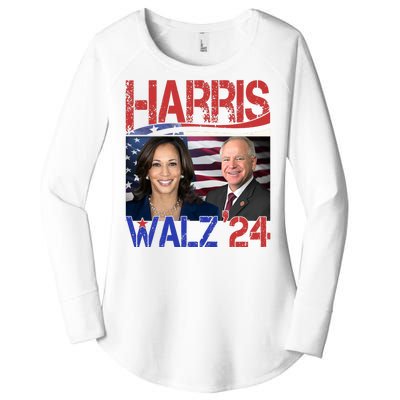 Kamala Harris Tim Walz 2024 Election Women's Perfect Tri Tunic Long Sleeve Shirt