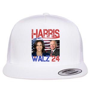 Kamala Harris Tim Walz 2024 Election Flat Bill Trucker Hat