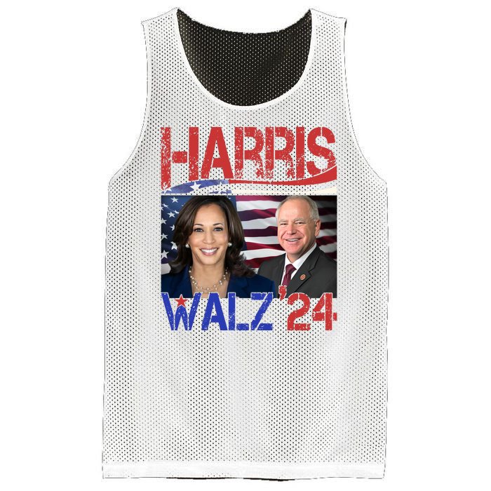 Kamala Harris Tim Walz 2024 Election Mesh Reversible Basketball Jersey Tank