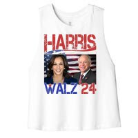 Kamala Harris Tim Walz 2024 Election Women's Racerback Cropped Tank