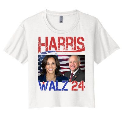 Kamala Harris Tim Walz 2024 Election Women's Crop Top Tee