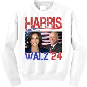 Kamala Harris Tim Walz 2024 Election Kids Sweatshirt