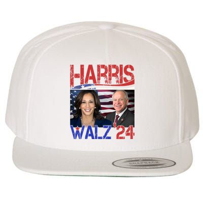 Kamala Harris Tim Walz 2024 Election Wool Snapback Cap