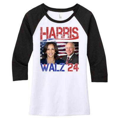 Kamala Harris Tim Walz 2024 Election Women's Tri-Blend 3/4-Sleeve Raglan Shirt