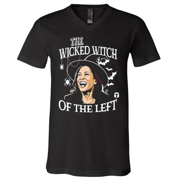 Kamala Harris The Wicked Witch Of The Left Halloween V-Neck T-Shirt