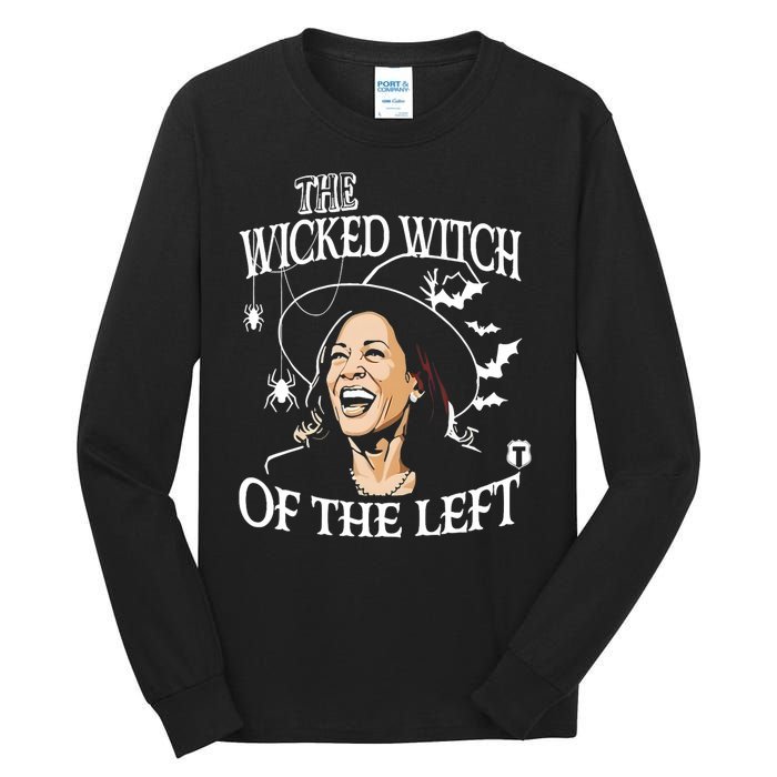 Kamala Harris The Wicked Witch Of The Left Halloween Tall Long Sleeve T-Shirt