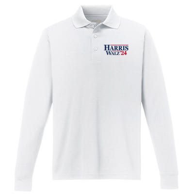 Kamala Harris Tim Walz 2024 24 For President Brat Usa Performance Long Sleeve Polo