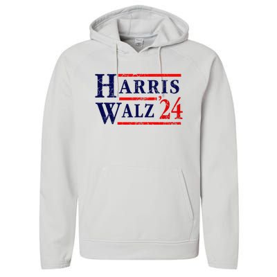 Kamala Harris Tim Walz 2024 Election Democrat Party Performance Fleece Hoodie