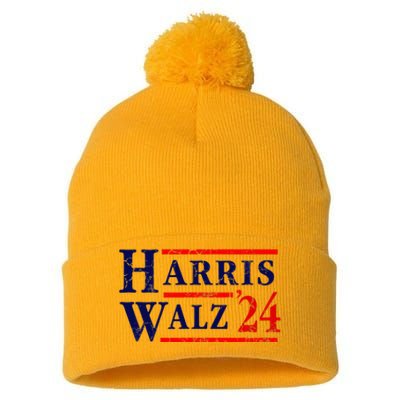 Kamala Harris Tim Walz 2024 Election Democrat Party Pom Pom 12in Knit Beanie