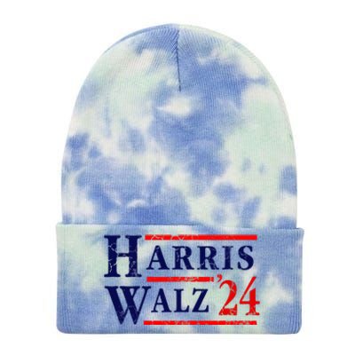 Kamala Harris Tim Walz 2024 Election Democrat Party Tie Dye 12in Knit Beanie