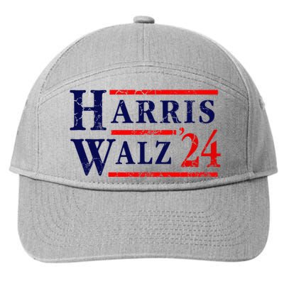 Kamala Harris Tim Walz 2024 Election Democrat Party 7-Panel Snapback Hat