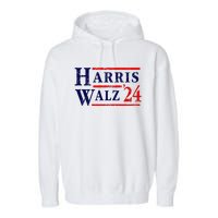 Kamala Harris Tim Walz 2024 Election Democrat Party Garment-Dyed Fleece Hoodie