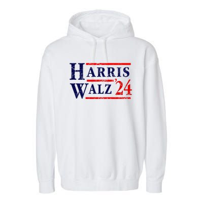 Kamala Harris Tim Walz 2024 Election Democrat Party Garment-Dyed Fleece Hoodie