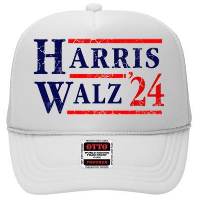 Kamala Harris Tim Walz 2024 Election Democrat Party High Crown Mesh Back Trucker Hat