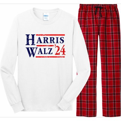 Kamala Harris Tim Walz 2024 Election Democrat Party Long Sleeve Pajama Set