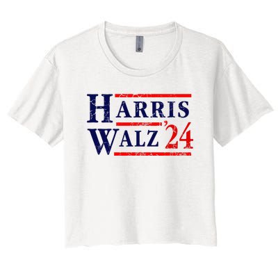 Kamala Harris Tim Walz 2024 Election Democrat Party Women's Crop Top Tee