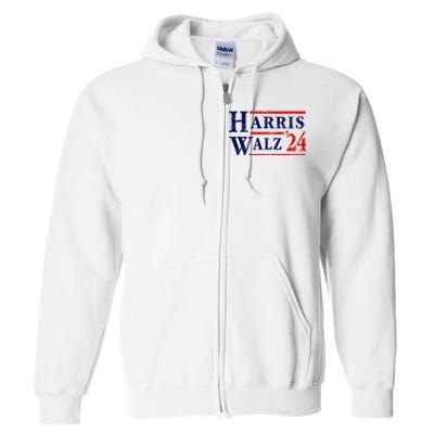 Kamala Harris Tim Walz 2024 Election Democrat Party Full Zip Hoodie