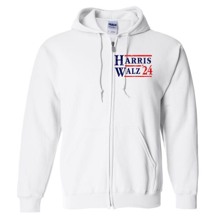 Kamala Harris Tim Walz 2024 Election Democrat Party Full Zip Hoodie