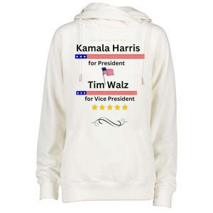 Kamala Harris Tim Walz For President And Vice President Vote Womens Funnel Neck Pullover Hood