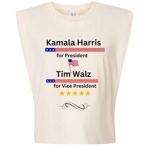 Kamala Harris Tim Walz For President And Vice President Vote Garment-Dyed Women's Muscle Tee