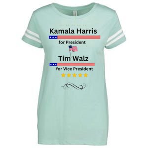 Kamala Harris Tim Walz For President And Vice President Vote Enza Ladies Jersey Football T-Shirt