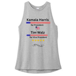 Kamala Harris Tim Walz For President And Vice President Vote Ladies PosiCharge Tri-Blend Wicking Tank