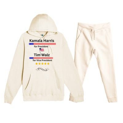 Kamala Harris Tim Walz For President And Vice President Vote Premium Hooded Sweatsuit Set