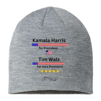 Kamala Harris Tim Walz For President And Vice President Vote Sustainable Beanie