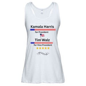 Kamala Harris Tim Walz For President And Vice President Vote Ladies Essential Flowy Tank