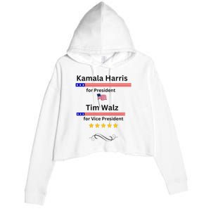 Kamala Harris Tim Walz For President And Vice President Vote Crop Fleece Hoodie