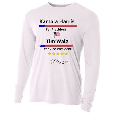 Kamala Harris Tim Walz For President And Vice President Vote Cooling Performance Long Sleeve Crew