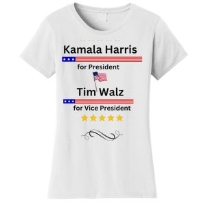 Kamala Harris Tim Walz For President And Vice President Vote Women's T-Shirt