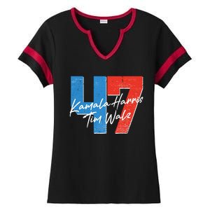 Kamala Harris Tim Walz 47 2024 Election Ladies Halftime Notch Neck Tee