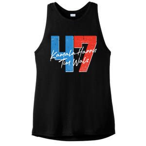 Kamala Harris Tim Walz 47 2024 Election Ladies PosiCharge Tri-Blend Wicking Tank