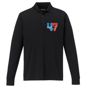 Kamala Harris Tim Walz 47 2024 Election Performance Long Sleeve Polo