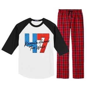 Kamala Harris Tim Walz 47 2024 Election Raglan Sleeve Pajama Set