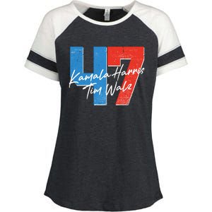 Kamala Harris Tim Walz 47 2024 Election Enza Ladies Jersey Colorblock Tee