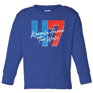 Kamala Harris Tim Walz 47 2024 Election Toddler Long Sleeve Shirt