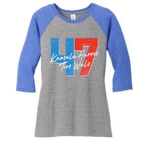 Kamala Harris Tim Walz 47 2024 Election Women's Tri-Blend 3/4-Sleeve Raglan Shirt