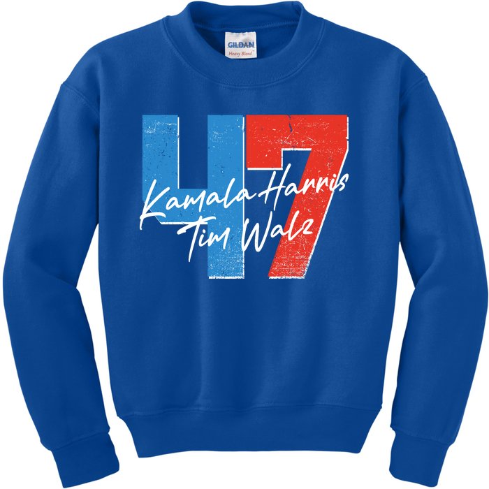 Kamala Harris Tim Walz 47 2024 Election Kids Sweatshirt