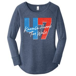 Kamala Harris Tim Walz 47 2024 Election Women's Perfect Tri Tunic Long Sleeve Shirt