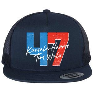 Kamala Harris Tim Walz 47 2024 Election Flat Bill Trucker Hat