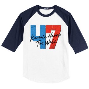 Kamala Harris Tim Walz 47 2024 Election Baseball Sleeve Shirt