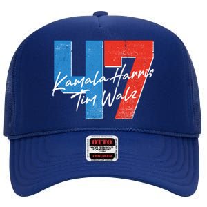 Kamala Harris Tim Walz 47 2024 Election High Crown Mesh Back Trucker Hat