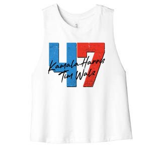 Kamala Harris Tim Walz 47 2024 Election Women's Racerback Cropped Tank