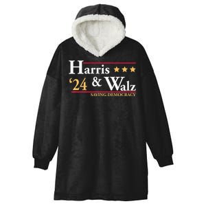 Kamala Harris Tim Walz Saving Democracy Election Campaign Premium Hooded Wearable Blanket