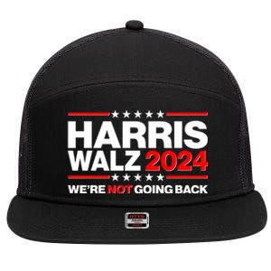 Kamala Harris Tim Walz 2024 Election Were Not Going Back 7 Panel Mesh Trucker Snapback Hat