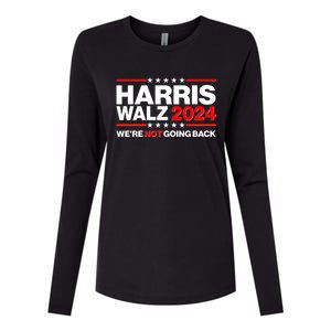 Kamala Harris Tim Walz 2024 Election Were Not Going Back Womens Cotton Relaxed Long Sleeve T-Shirt