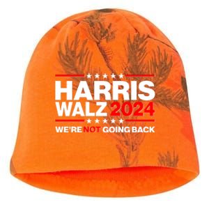 Kamala Harris Tim Walz 2024 Election Were Not Going Back Kati - Camo Knit Beanie